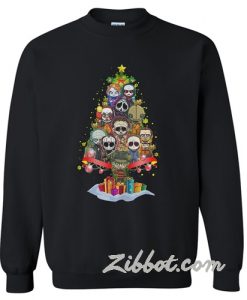 Horror characters nightmare christmas tree sweatshirt