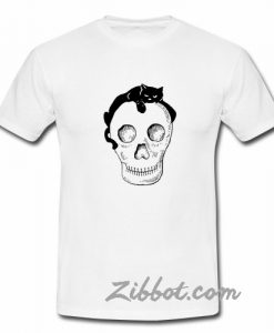 skeleton and cat t shirt