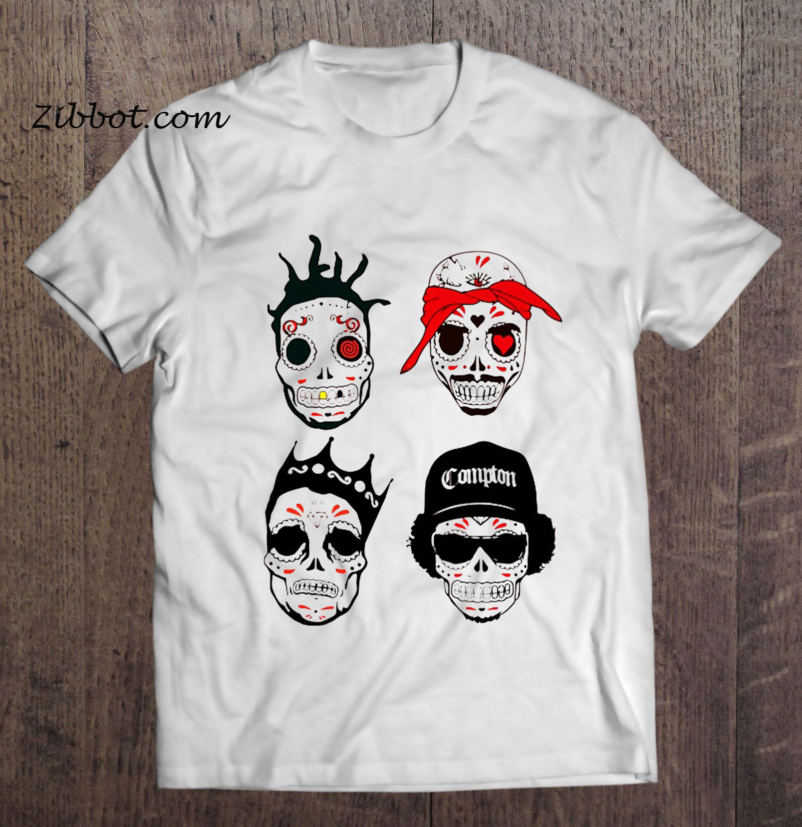 RIP MCs Gangsta Rapper Sugar Skull t shirt