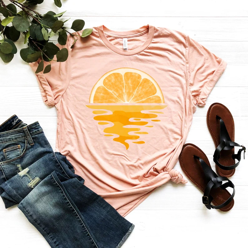 t shirt fruit orange