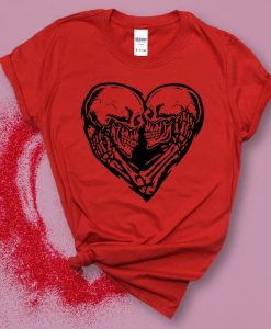 Skeleton Heart Lovers Valentines Day tshirt